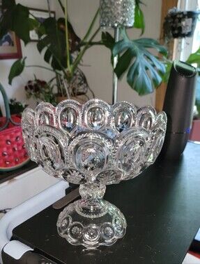 Adams & Company Antique Palace aka LE Smith Compote Made In 1880s Glows In UV